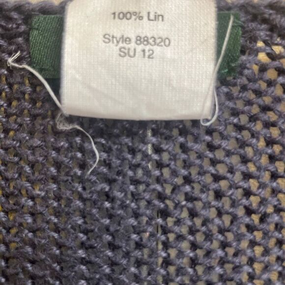 615. J. Crew navy knit scoop neck long sleeve 100% linen top - Picture 5 of 5